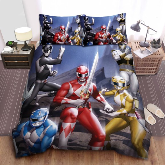 Artwork Power Rangers Team Formation Bedding Set: Down Duvet Cover, Bed Sheets