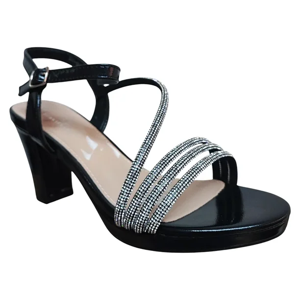Sandalia Mujer Negra Midnight Glow Bonnyfranco