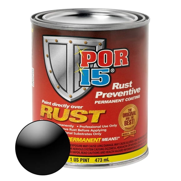 Recubrimiento preventivo ضد óxido POR-15 negro brillante 473 ml