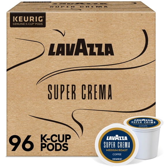 Coffee Lavazza Super Crema Keurig K-Cup Pods, caja de 96 unidades