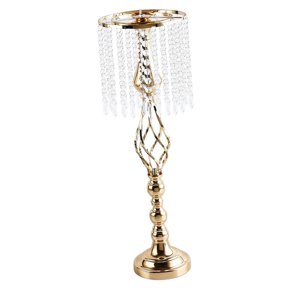 Magideal - Elegante Portavelas Centro De Candelabro Vela Cónica Adorno De Cristal Estatua Portavelas Para La Decoración Del Hotel De Escritorio , Oro Grande