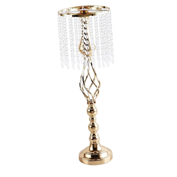 Elegante portavelas Centro de Candelabro Vela cónica Adorno de cristal Estatua Portavelas para la decoración del hotel de escritorio , Oro grande