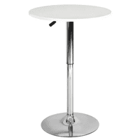 Moboi - Mesa Bar Centro Altura Regulable 60Cm Diámetro Blanca