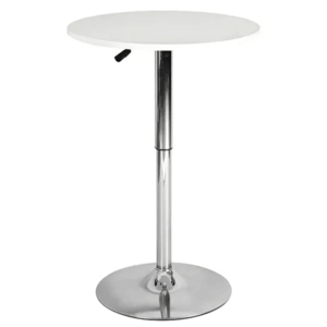 Moboi - Mesa Bar Centro Altura Regulable 60Cm Diámetro Blanca