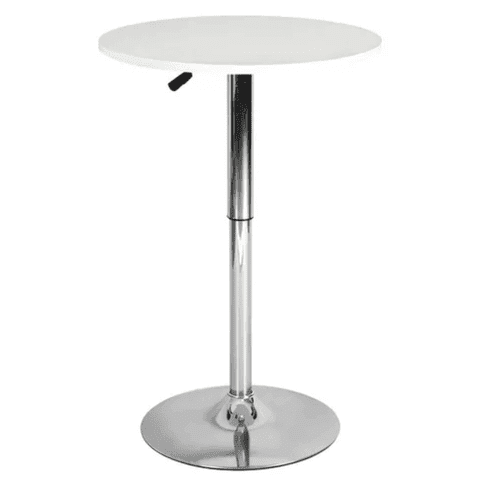 Moboi - Mesa Bar Centro Altura Regulable 60Cm Diámetro Blanca