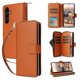 thumbnail image 1 of Funda Cartera con Cremallera y Correa para Samsung Galaxy A24 4G Soporte y Tarjetero Marrón, 1 of 6