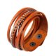 thumbnail image 2 of Rivet Punk PU Cuero Wrap Pulsera Multicapa Pulsera Ajustable Naranja, 2 of 3