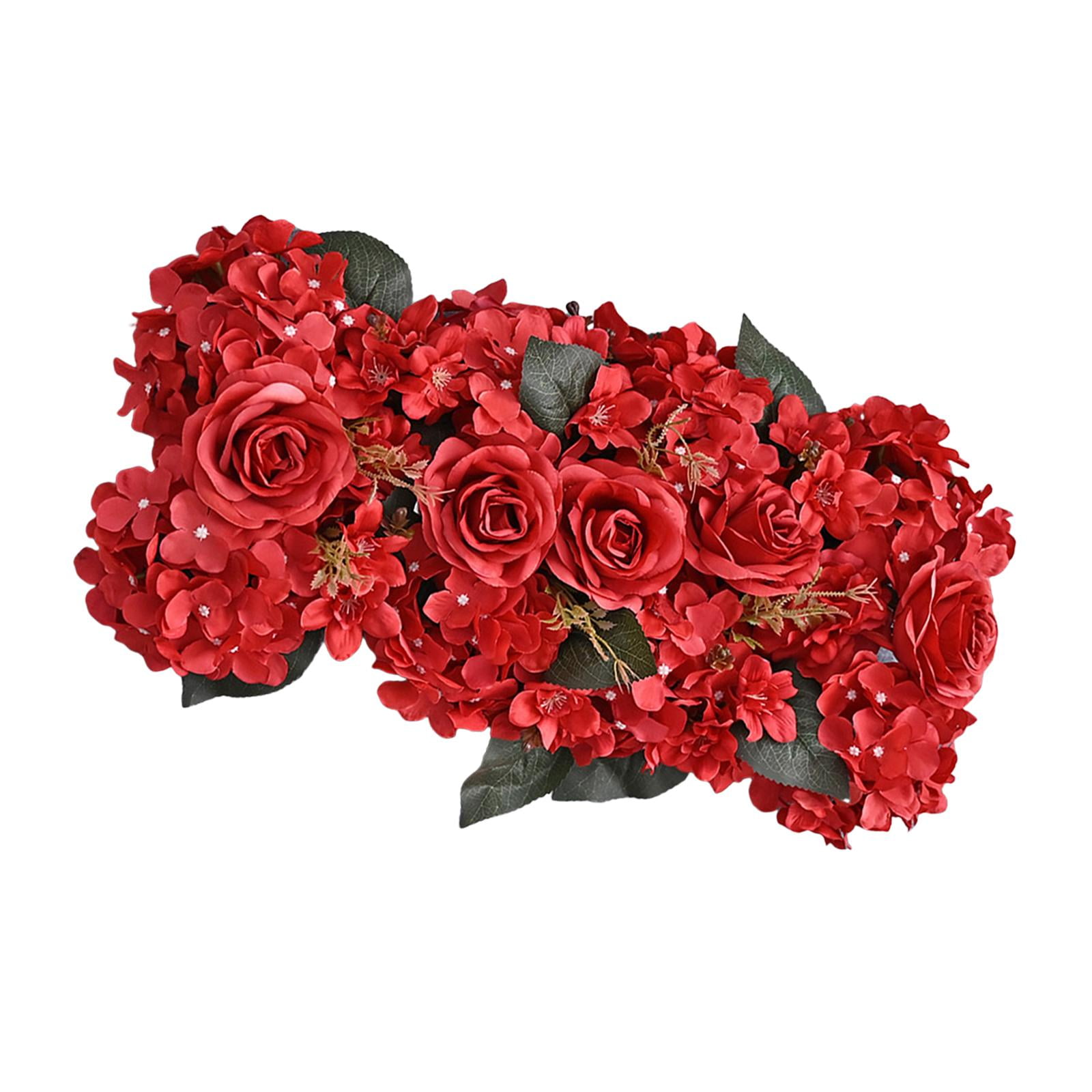 Bothyi - Panel De Pared De Flores Artificiales, Decoración De Paneles De Flores De Rosas Rojas De Seda Para Boda, 52cm X 28cm