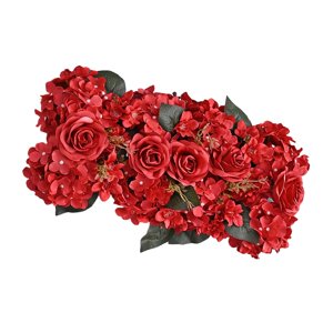 Bothyi - Panel De Pared De Flores Artificiales, Decoración De Paneles De Flores De Rosas Rojas De Seda Para Boda, 52Cm X 28Cm