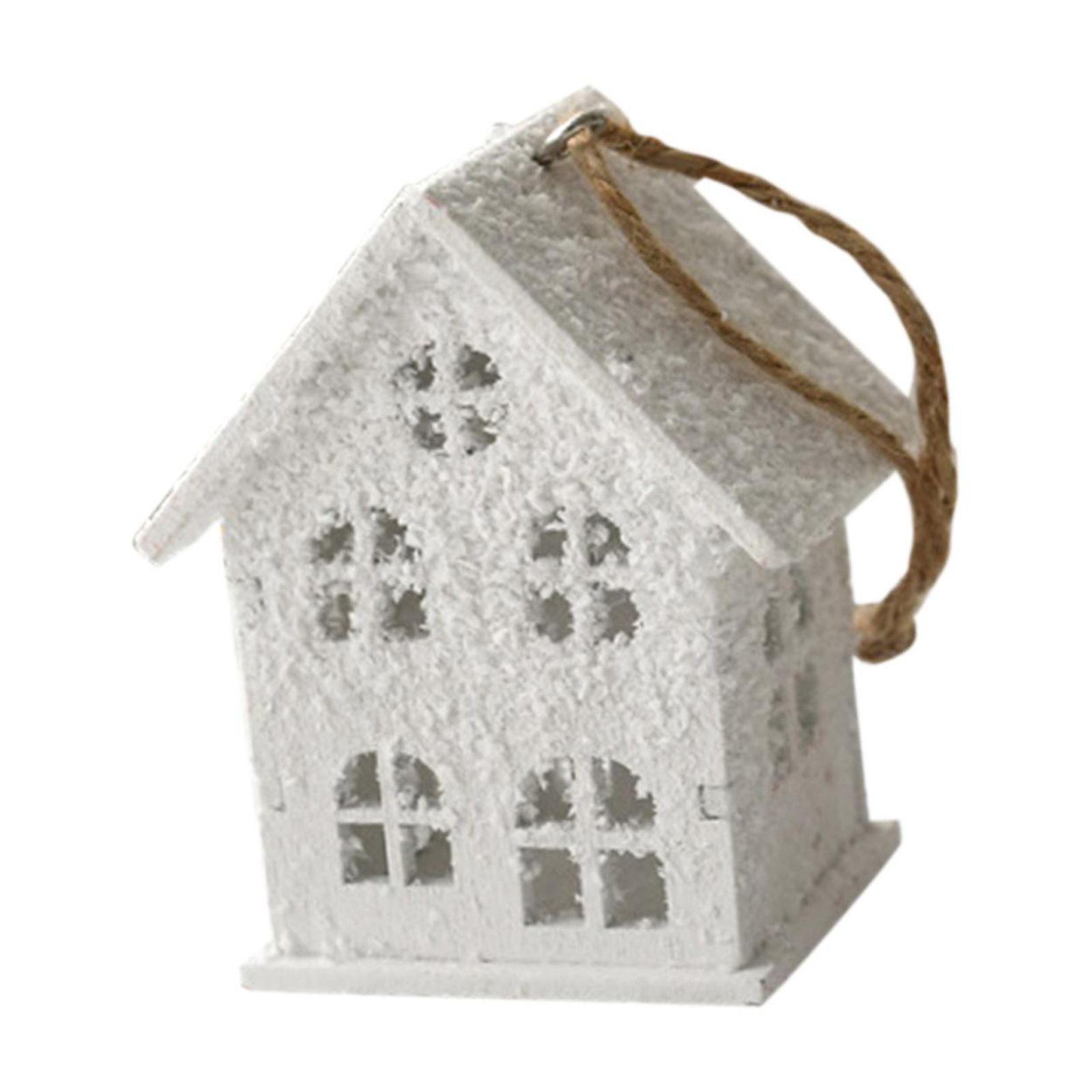 Magideal - Adorno De Casa Con Forma De Casa De Nieve Blanca, Colgante Para Decoración Navideña, Adorno Colgante Para De Navidad, De Madera, Para Paredes Y 6X45X7 Cm