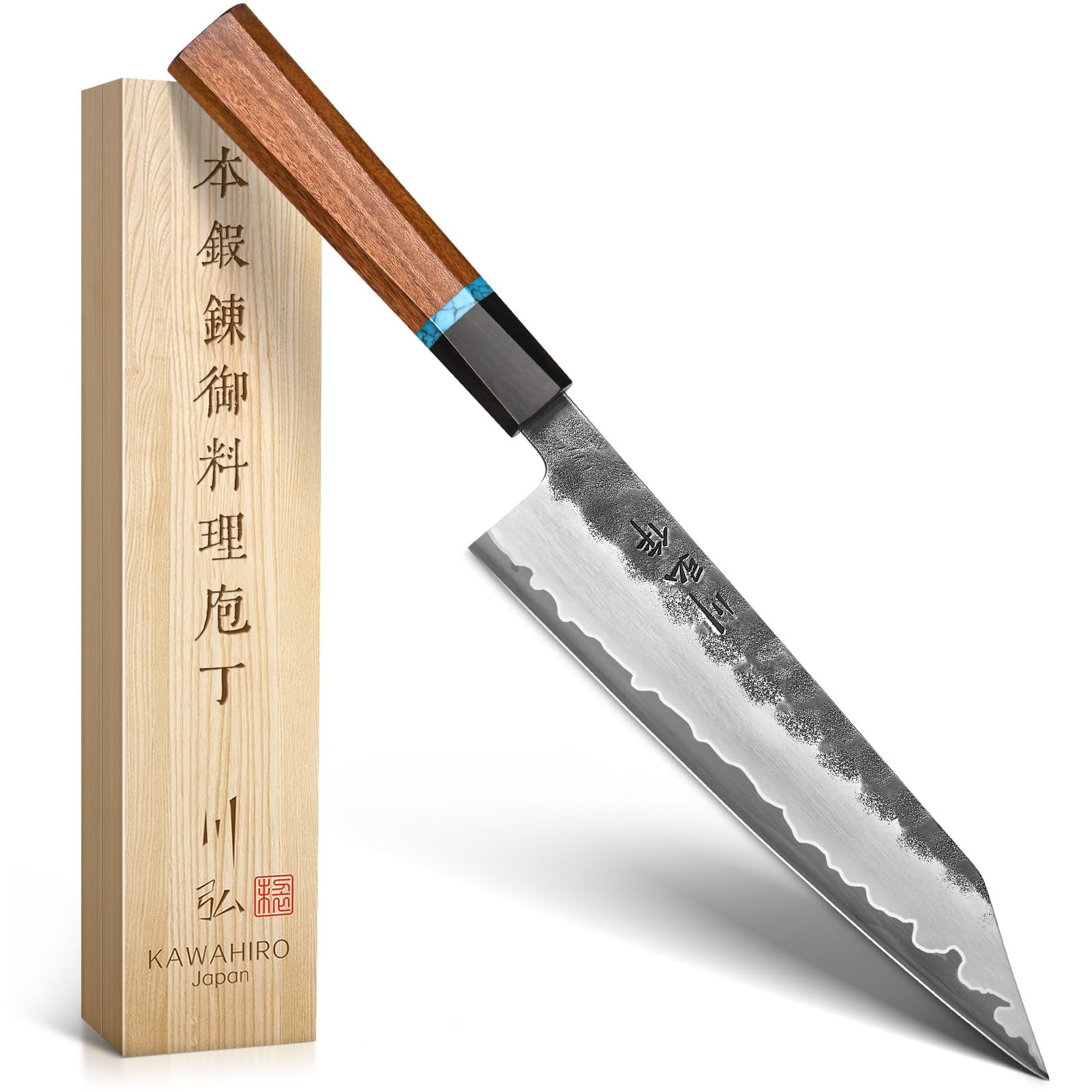 Cuchillo De Chef Kawahiro Kiritsuke 210 Mm Vg-10 De Acero Inoxidable