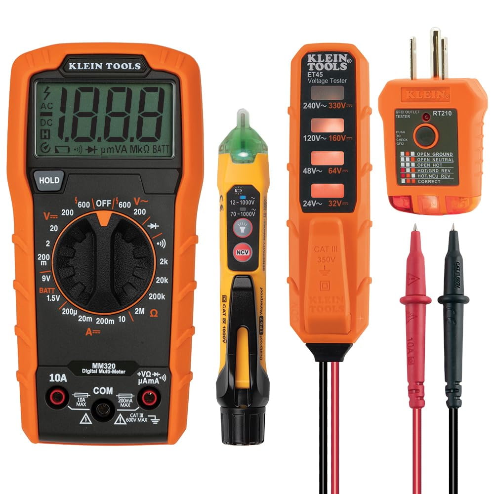 Kit De Prueba Eléctrica Klein Tools Mm320kit Con Comprobador De Voltaje Sin Contacto