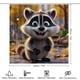 thumbnail image 2 of Mapache-theme 4-Piece Shower Curtain Set with Rugs, Waterproof Bathroom Decor Set Includes Bath Mat, U-Shaped Rug, Toilet Lid Cover and Curtain with Hooks, 2 of 6