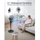thumbnail image 4 of Ventilador de pie con pedestal PELONIS 16 oscilante con mando a distancia negro, 4 of 7