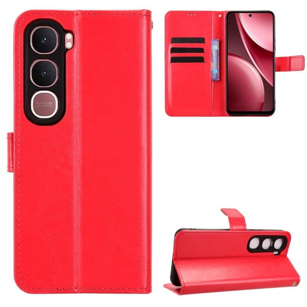 Funda tipo libro para vivo Y31 5G, cartera todo‑en‑uno, funda multifuncional con tarjetero y correa de muñeca desmontable