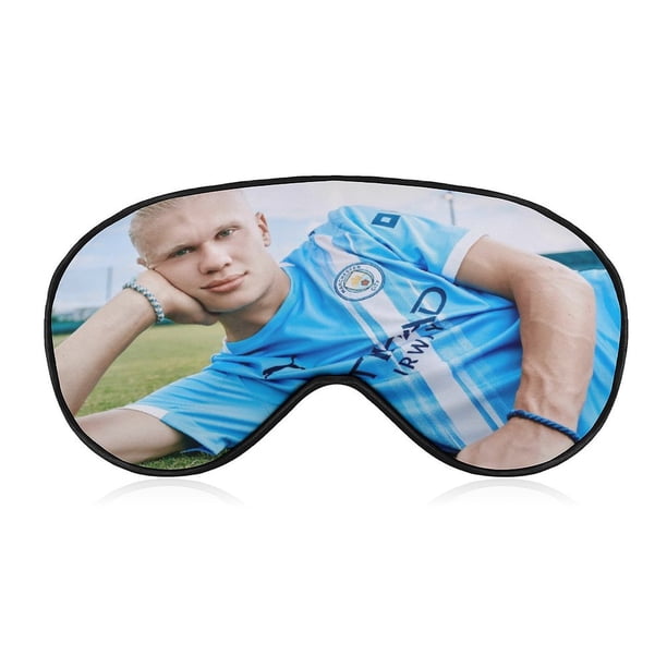 Erling Haaland Antifaz para dormir, máscara de ojos para dormir con correas ajustables, antifaz de poliéster opaco, bloquea la luz para reducir la hinchazón ocular, regalo de viaje