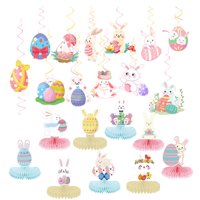 Magideal - Decoraciones De Pascua Cake Topper Remolino Colgante Decorativo Conejo De Pascua Conejo Favores De Fiesta Para La Pared Vacaciones Pascua Decoración