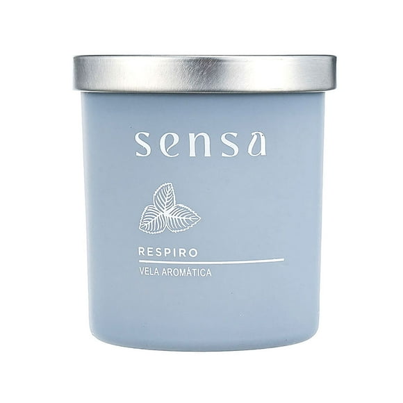 Vela aromática ZHENG serie Sensa 150 g, fragancia Respiro, para ambientar living, dormitorio, baño y espacios del hogar