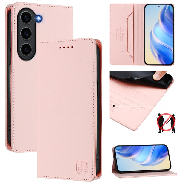 Funda Billetera con Soporte para Samsung Galaxy S23 FE Bloqueo RFID Plegable Rosa