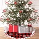 thumbnail image 4 of Falda para árbol de Navidad con copos de nieve, 36 pulgadas, grande, a cuadros, con patrón nevado para decoración navideña (copos de nieve), 4 of 5