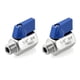 thumbnail image 1 of Válvula de bola QWORK Mini 304 de acero inoxidable 1/4 NPT, paquete de 2, 1 of 5