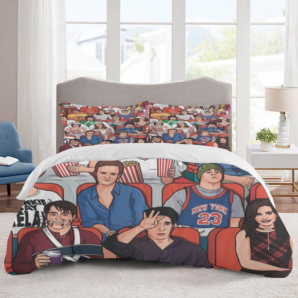 Friends Bedding Sets Cartoon Duvet Cover Lightweight 3 Piece Bet Sets for Kids Boys Girls