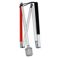 Ioensy - Bastón Para Caminar Ciego Plegable 5 Secciones Bastón De Muleta Ajustable Bastón Ciego Sin Luz