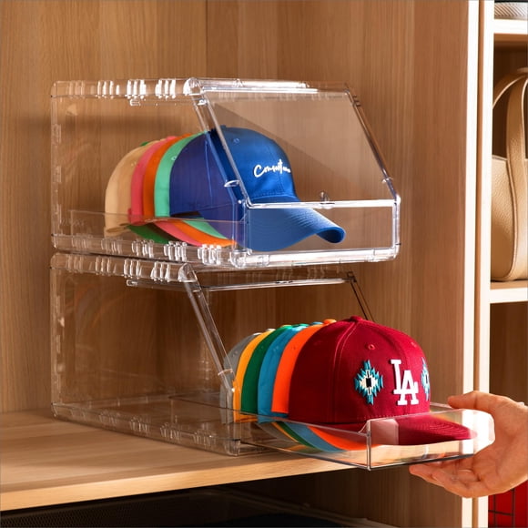 Organizador De Sombreros Apilable Para 15 Gorras De Béisbol 2 Unidades