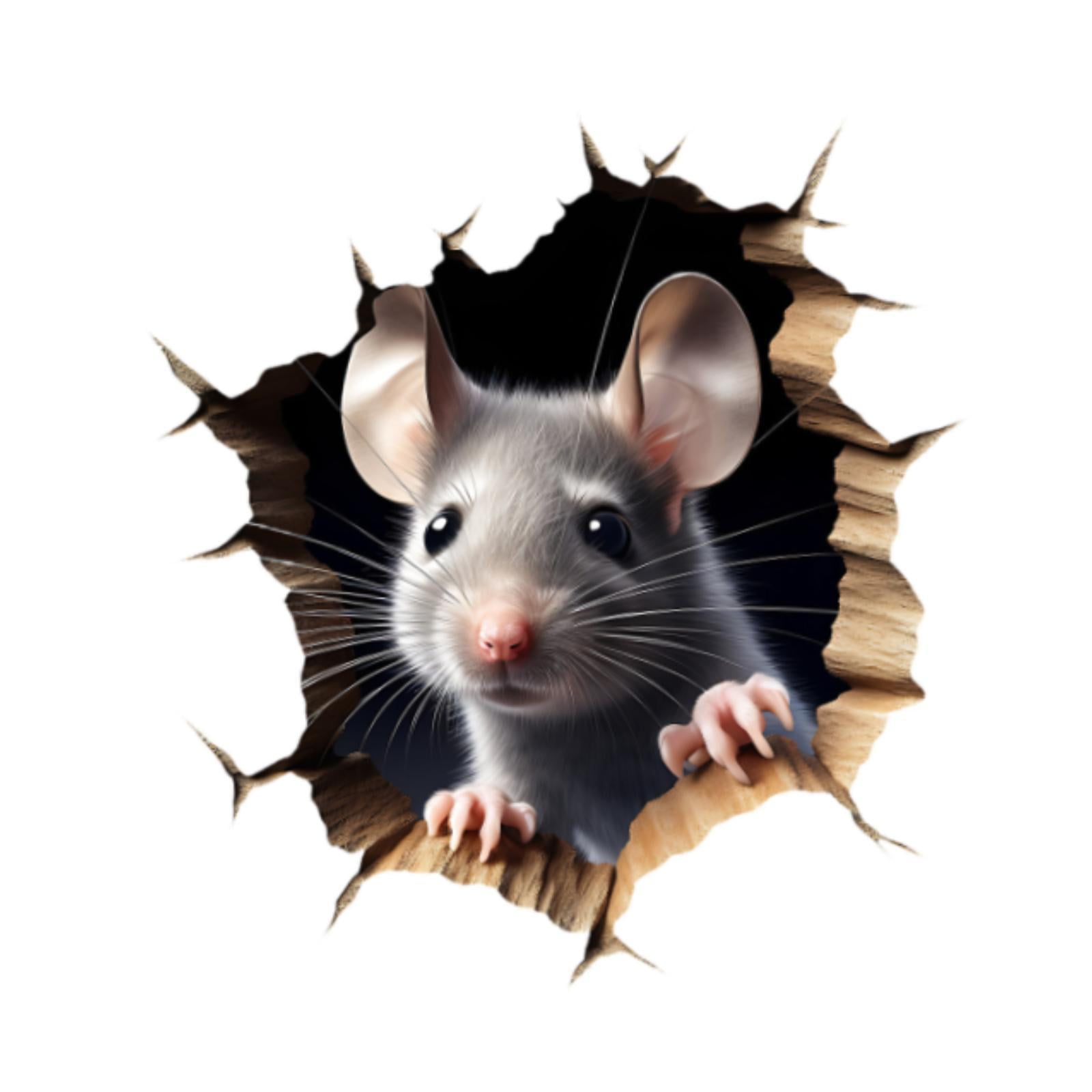 Magideal - Calcomanía De Pared Con Agujero De Ratón, Decoración De Pared, Papel Tapiz Extraíble De Pvc Con Diseño De Animales Para Habitación Infantil, Sala De E