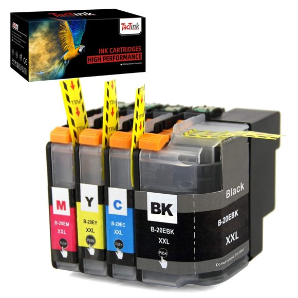 Cartuchos de tinta TactInk LC-20e compatibles con Brother LC20E, paquete de 4