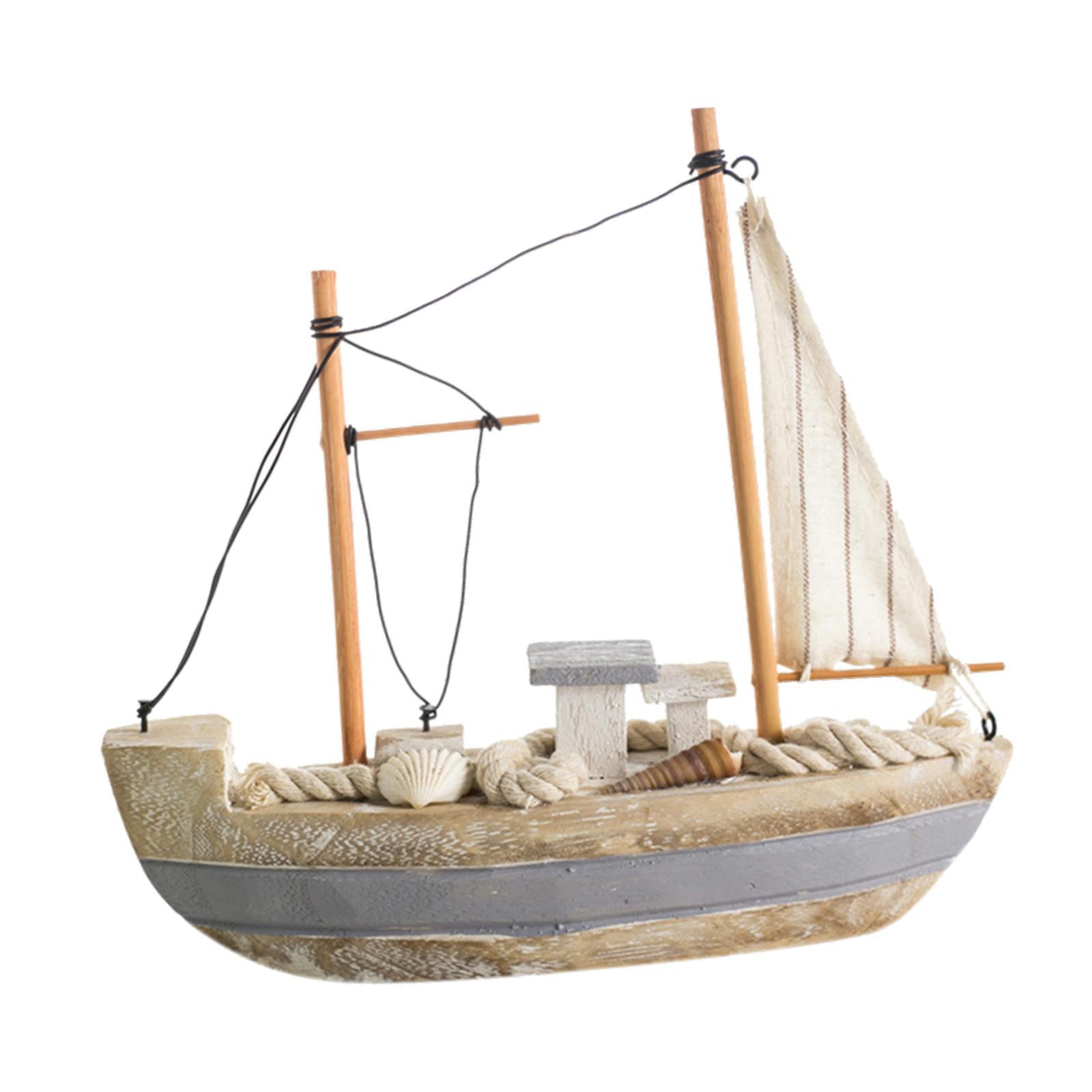 Bothyi - Decoración De Barco De Vela De Madera, Regalo Decorativo Para La Entrada De La Estantería Del Comedor