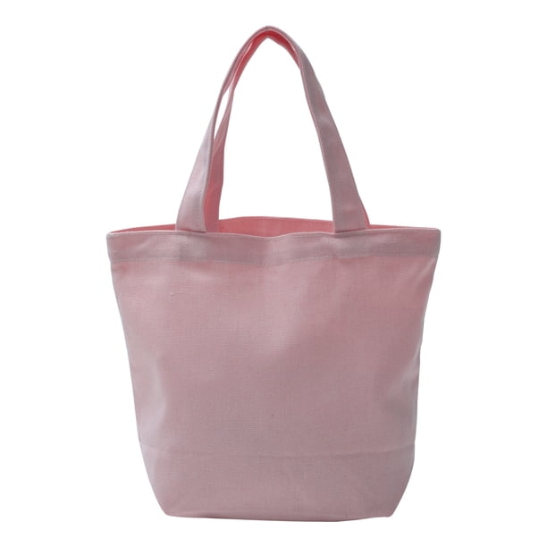 Uxcell 8.3 x 9 x 3.9 pulgadas Bolsa de lona con asa Pequeño bolso de mano reutilizable Bolsas de compras Rosa