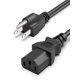 thumbnail image 1 of Cable de alimentación Bicmice de 10 pies, 18 AWG, NEMA 5-15P a C13, 10 A, 125 V, 1 of 6