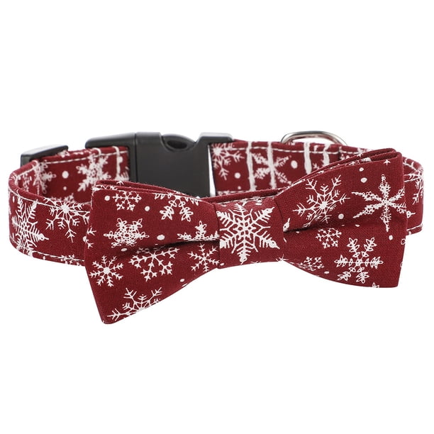 Collar navideño con lazo para perro, collar navideño con lazo para perros pequeños, medianos y grandes.