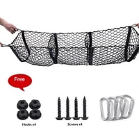 Xusx111 - Bolsa De Malla Del Camión De Recogida Del Organizador De La Carga, Vehículo Todo Terreno, Bolsa De Malla Del Tronco Del Suv, Red De Equipaje De Tres Compartimentos, (90 * 30Cm)