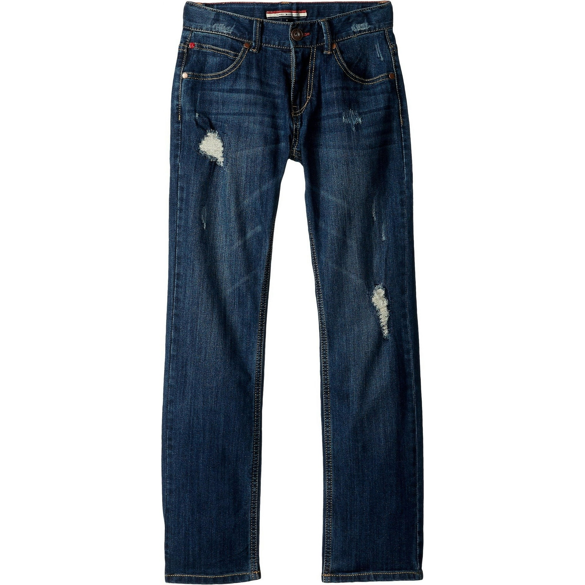 Tommy Hilfiger - Vaqueros Para Niños Con 5 Bolsillos Elásticos Delgados Niagara 8