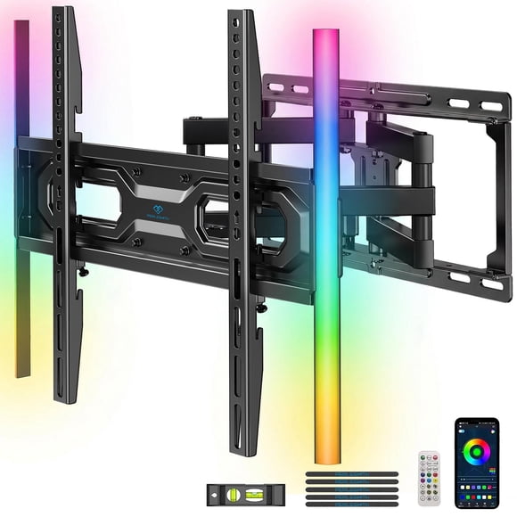 Soporte de Pared para TV PERLESMITH de Movimiento Completo con Luces LED para Pantallas de 28 a 65"