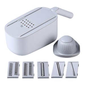 Bothyi - Cortador De Verduras Multifunción Cesta De Drenaje Herramienta De Cocina Gris
