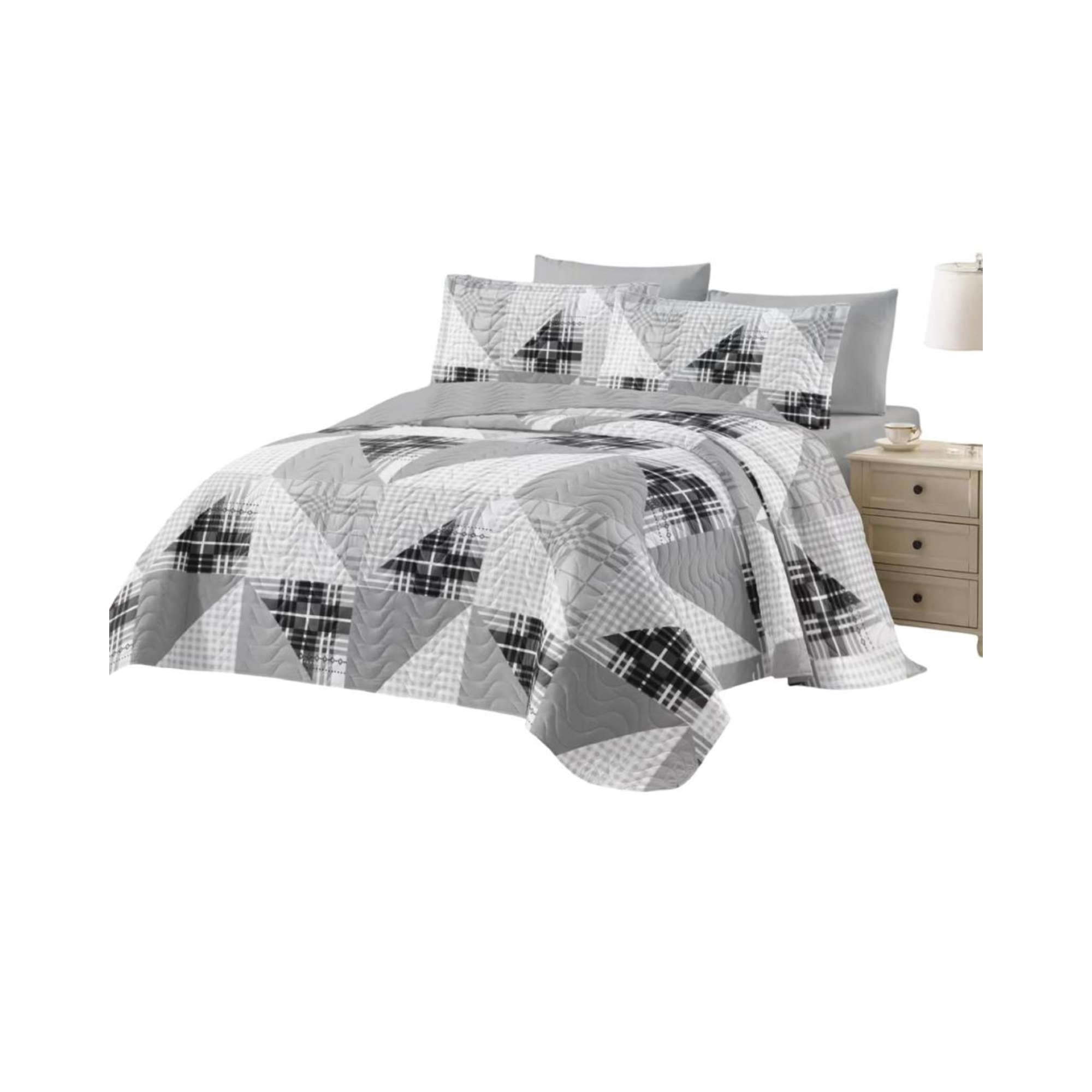 Tf - Cubrecama Quilt Reversible Elegante Y Liviano 2 Plazas