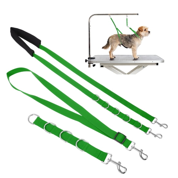 Correa de Aseo para Perros Uxcell, Lazos de Aseo para Mascotas Arnés de Aseo Extensor de Brazo de Mesa con Correa de Restricción con Anillos en D (Verde, 3 Piezas), para Perros Pequeños y Medianos