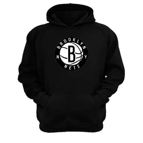 Polerón Canguro Brooklyn Nets Negro Talla L Unisex