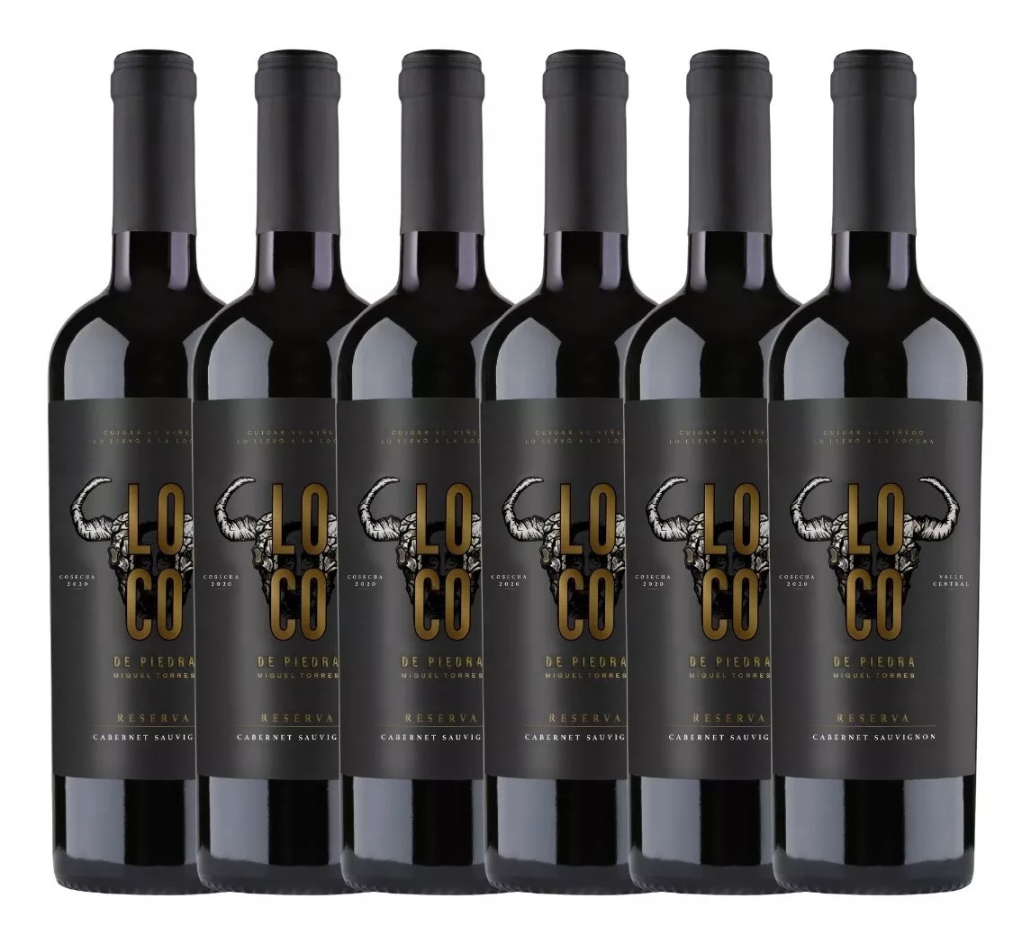 6X Vino Miguel Torres Loco De Piedra Reserva Cabernet