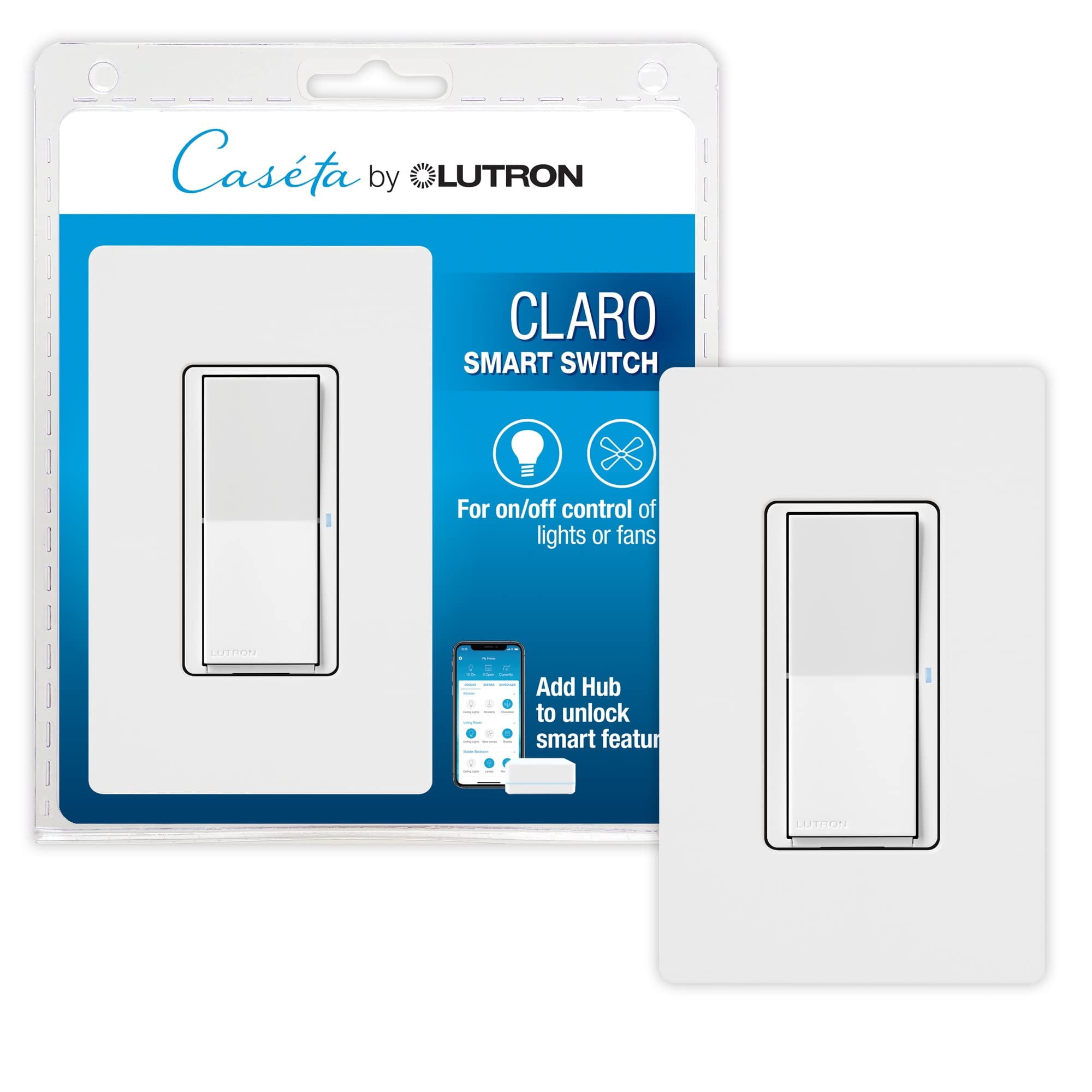 Interruptor Inteligente Lutron Claro Dvrfw-5ns-wh-a Para Caséta White