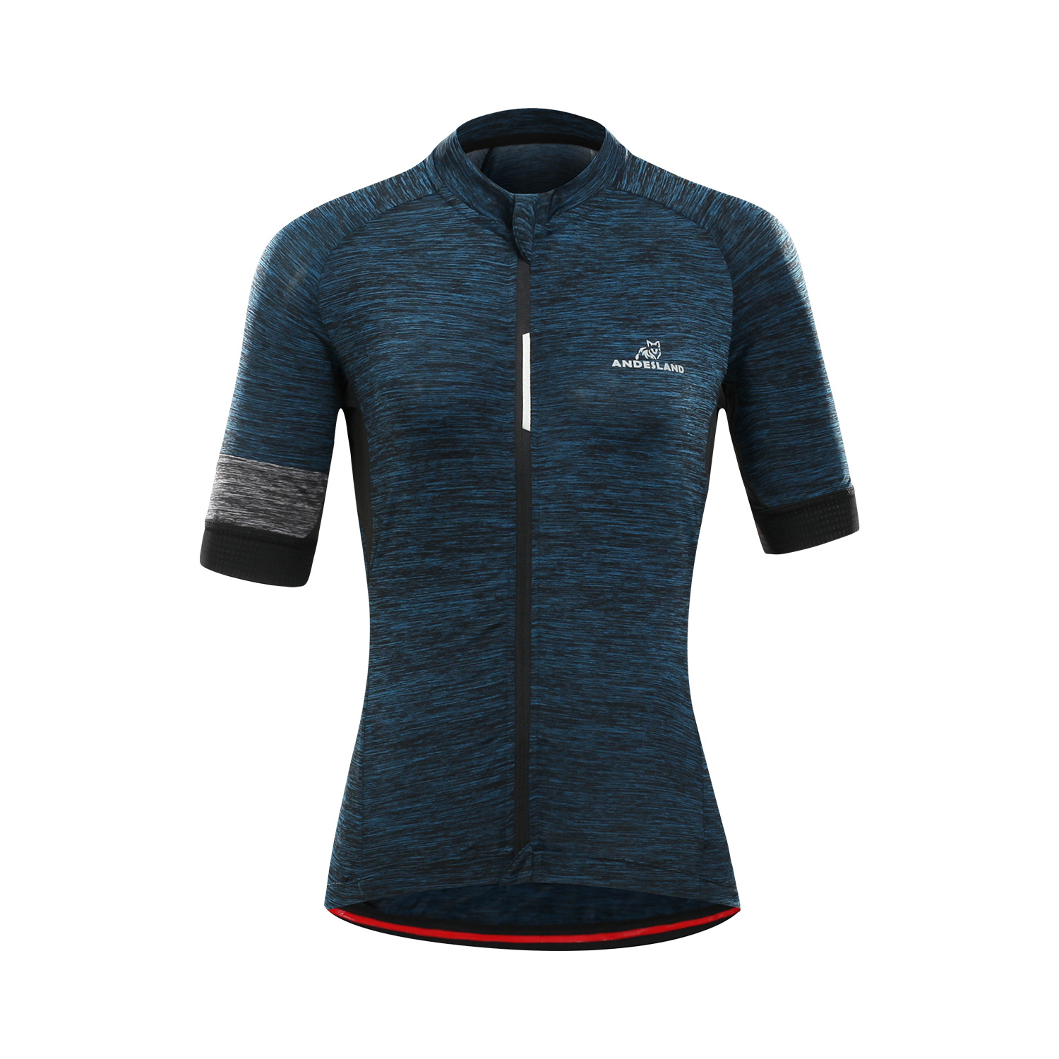 Andesland - Polera Tricota Jaspeada Manga Corta Cierre Completo Mujer