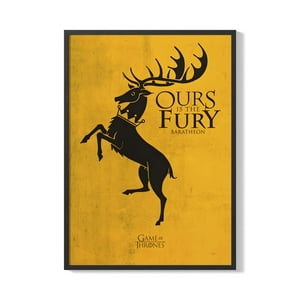 Creango - Cuadro Poster Enmarcado Escudo Casa Baratheon Decorativo