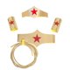 thumbnail image 1 of Conjunto de Disfraz Mujer Maravilla WUYLKZT – Tiara, Cinturón, Brazaletes y Lazo de 3 m en Dorado, 1 of 6