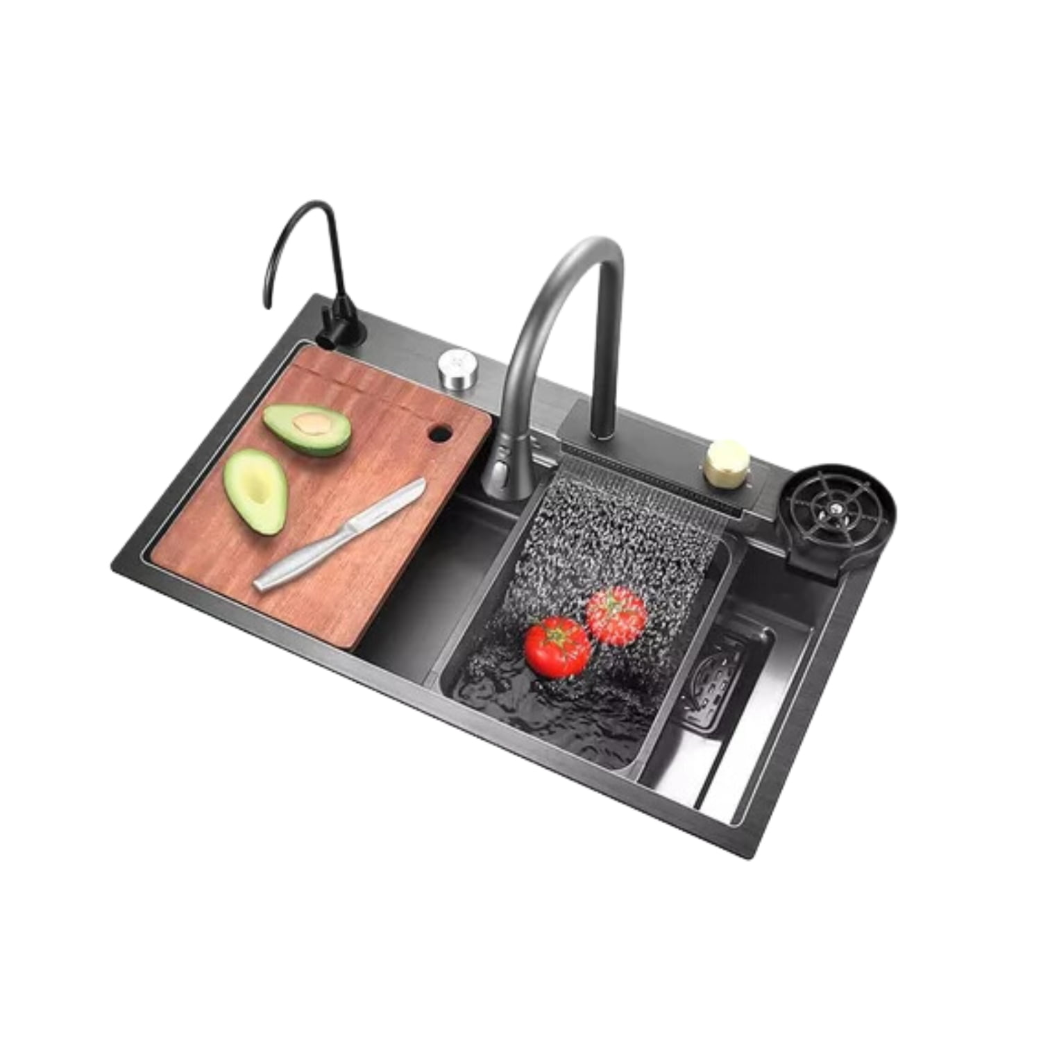 Importclick - Lavaplatos Multifuncional Cascada Acero Inoxidable 75x45 Cm