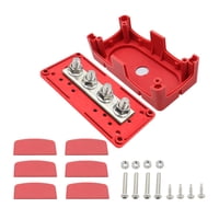 Ioensy - Bloque De Distribución De Energía De 4 Espárragos Profesional Para Vehículos Marinos Rv M8 Rojo
