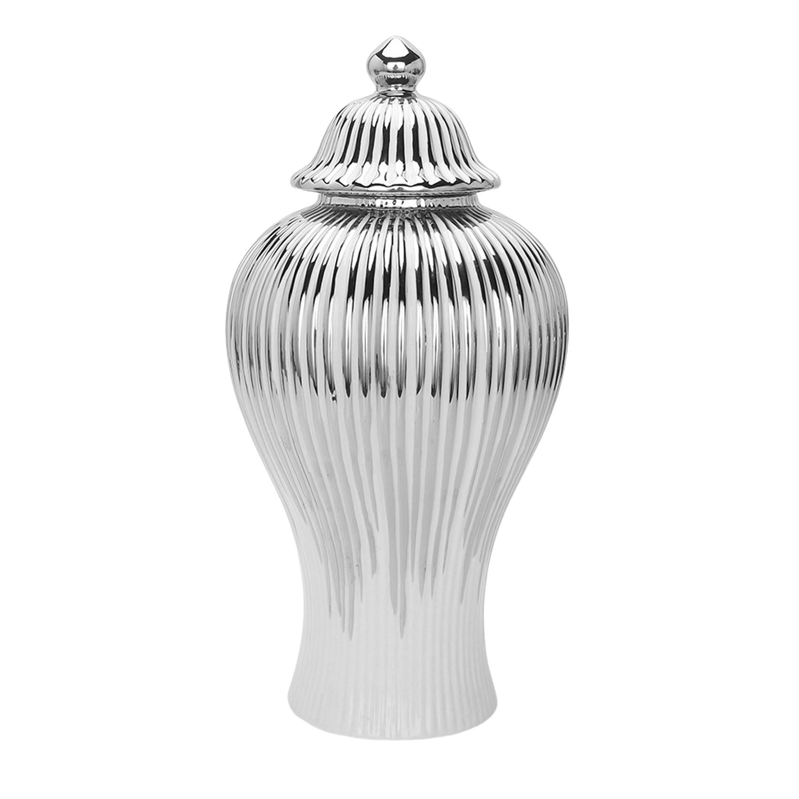 Magideal - Tarro De Jengibre De Cerámica Florero De Almacenamiento Arreglo Floral Hecho A Mano Mesa Decorativa Gran Capacidad Centro De Mesa Artesanía Botella , Grande Largo