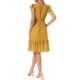 thumbnail image 3 of INSPIRE CHIC Vestido Floral de Mujer con Mangas Volantes Cuello en V Fruncido Volante Vestidos Casuales Naranja Amarillo XL, 3 of 6